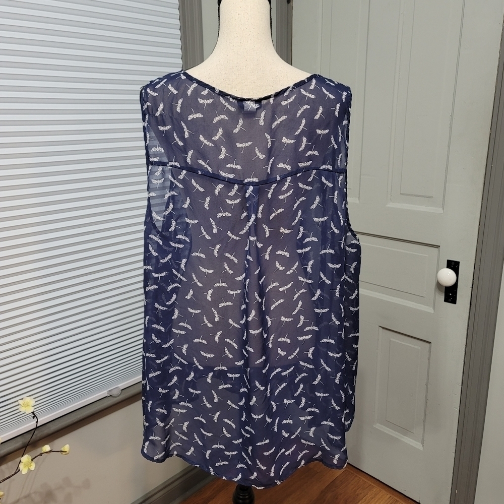 TORRID Navy Dragonfly Chiffon Tank - Picture 5 of 5